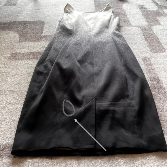 KAREN MILLEN BLACK AND WHITE BALAYAGE SATIN-LIKE TANK DRESS - Picture 13 of 16